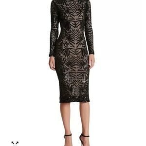 Dress the Population Emery Black Sequin Dress XS